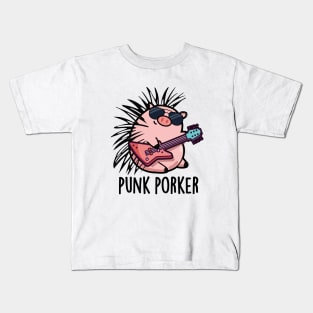 Punk Porker Cute Punk Rocker Pig Pun Kids T-Shirt